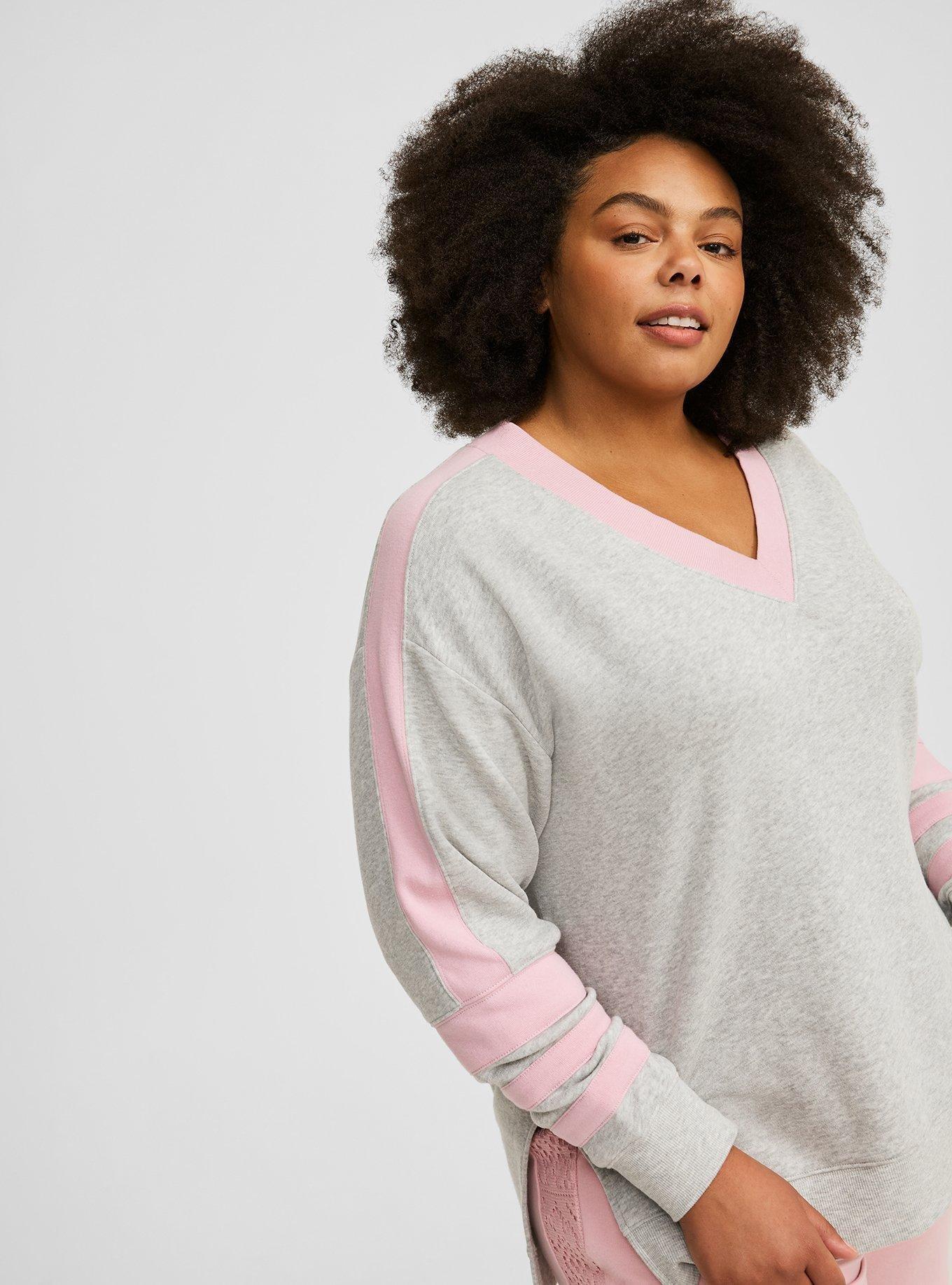 Step Hem V-Neck Sweatshirt