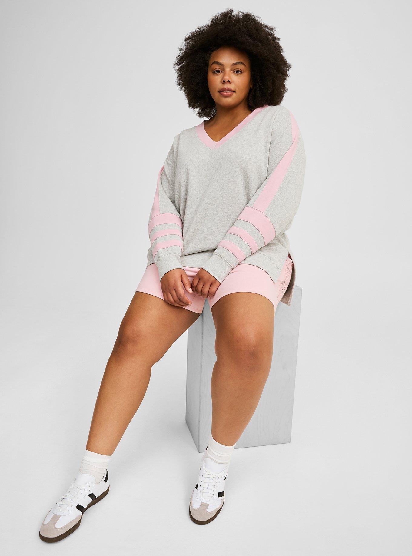 Step Hem V-Neck Sweatshirt