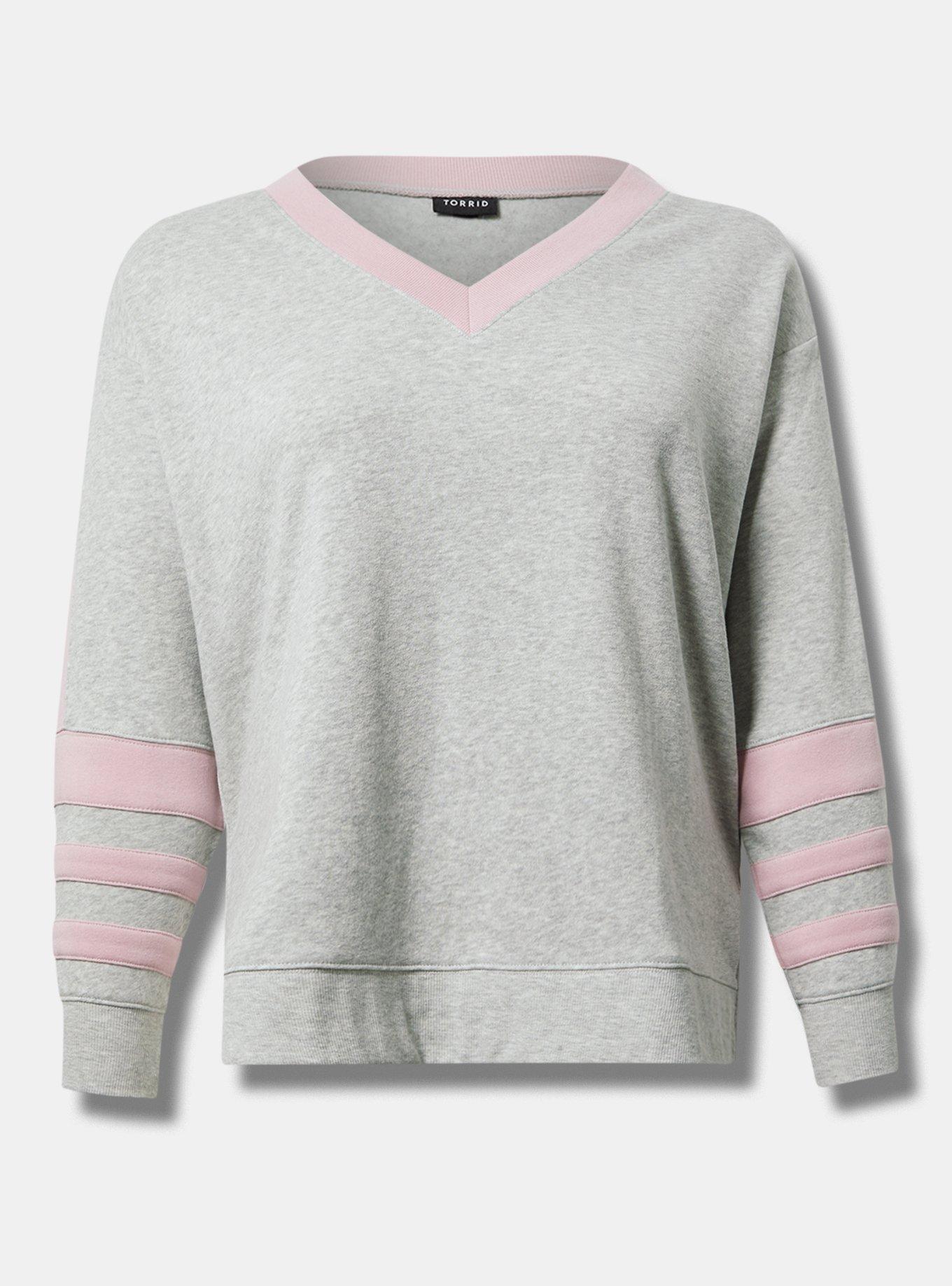 Step Hem V-Neck Sweatshirt