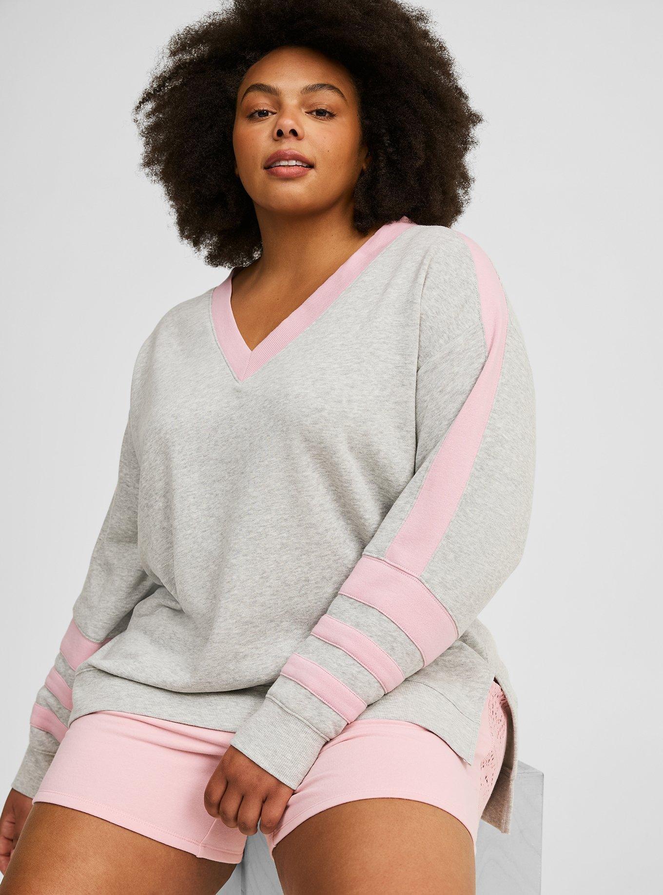 Step Hem V-Neck Sweatshirt