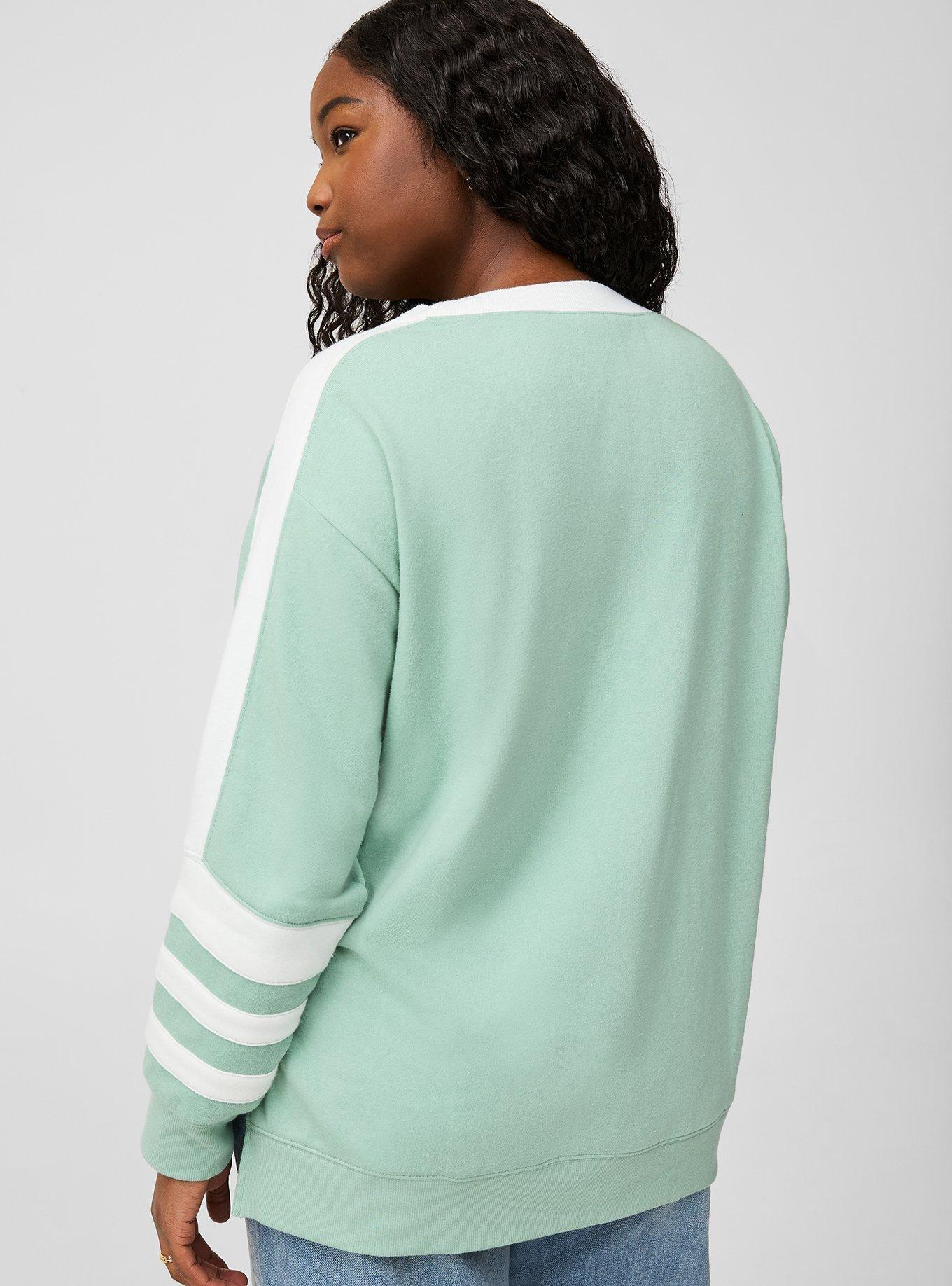 Step Hem V-Neck Sweatshirt