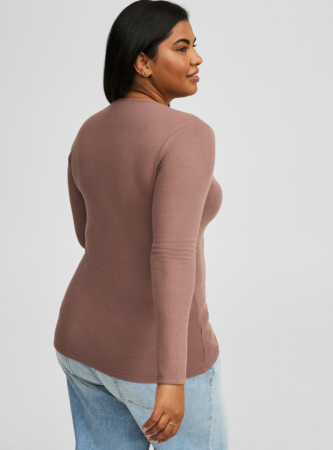 Waffle V-Neck Top