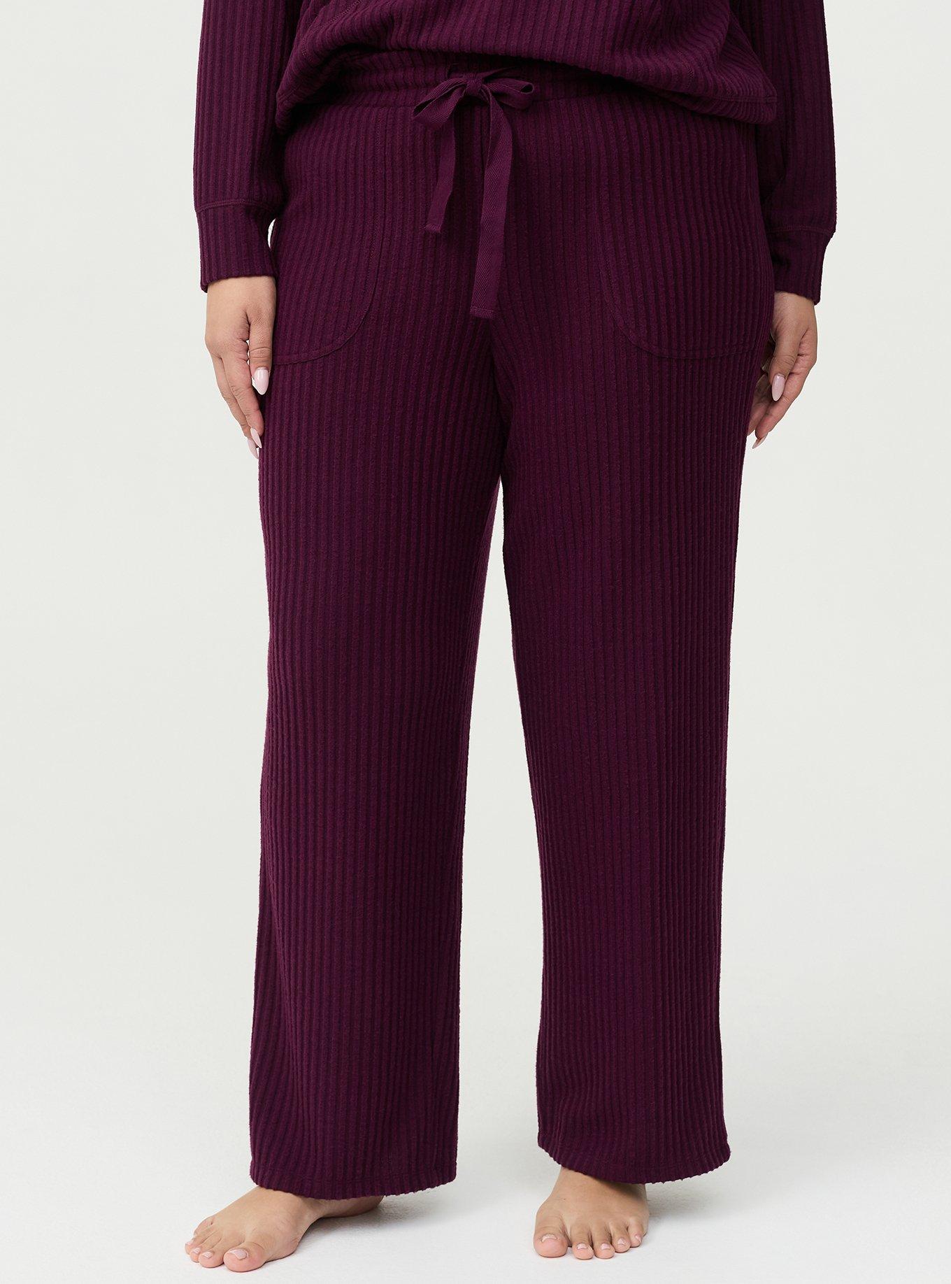Super Soft Plush Rib Lounge Pant, POTENT PURPLE, alternate