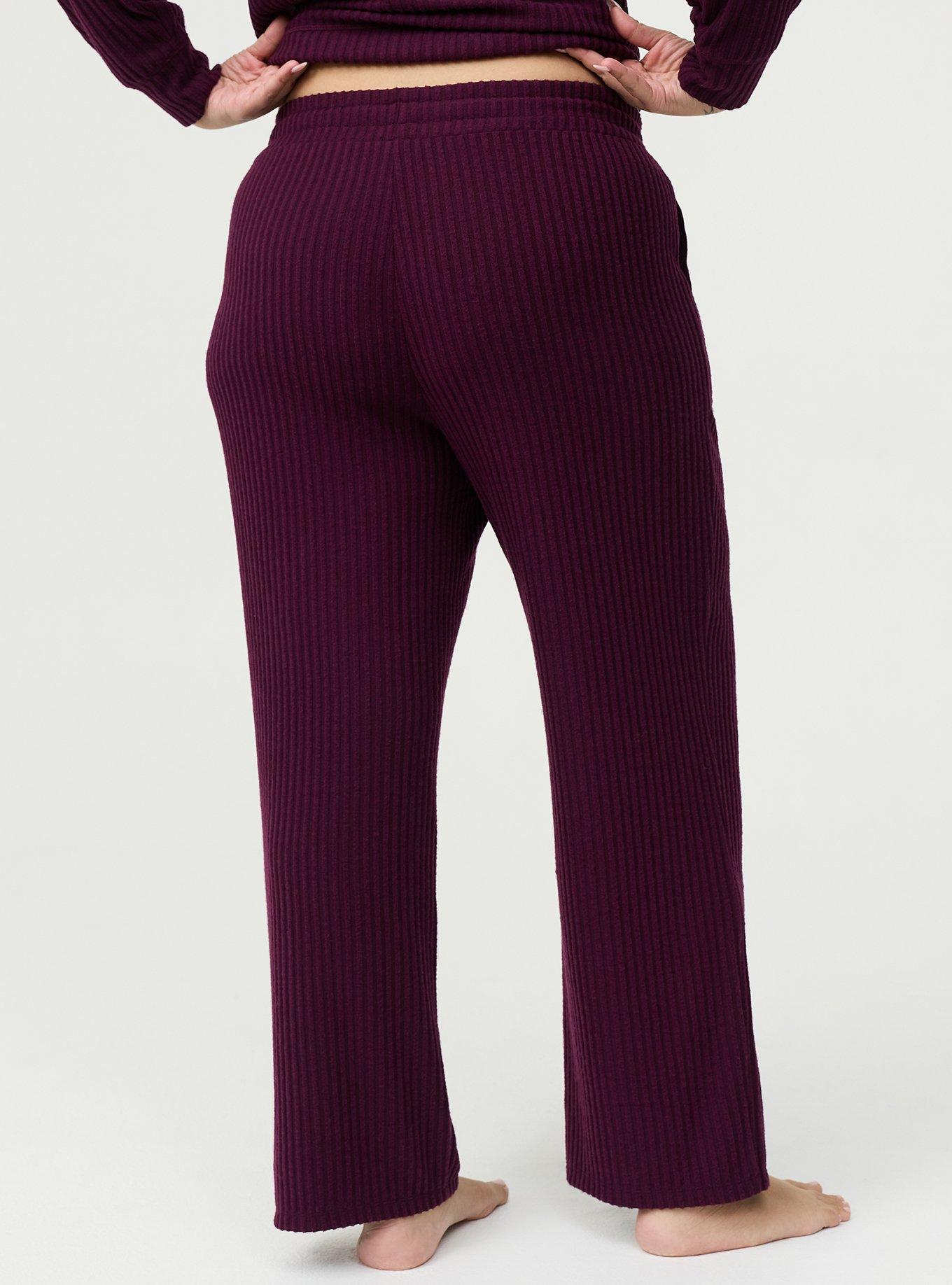 Super Soft Plush Rib Lounge Pant, POTENT PURPLE, alternate