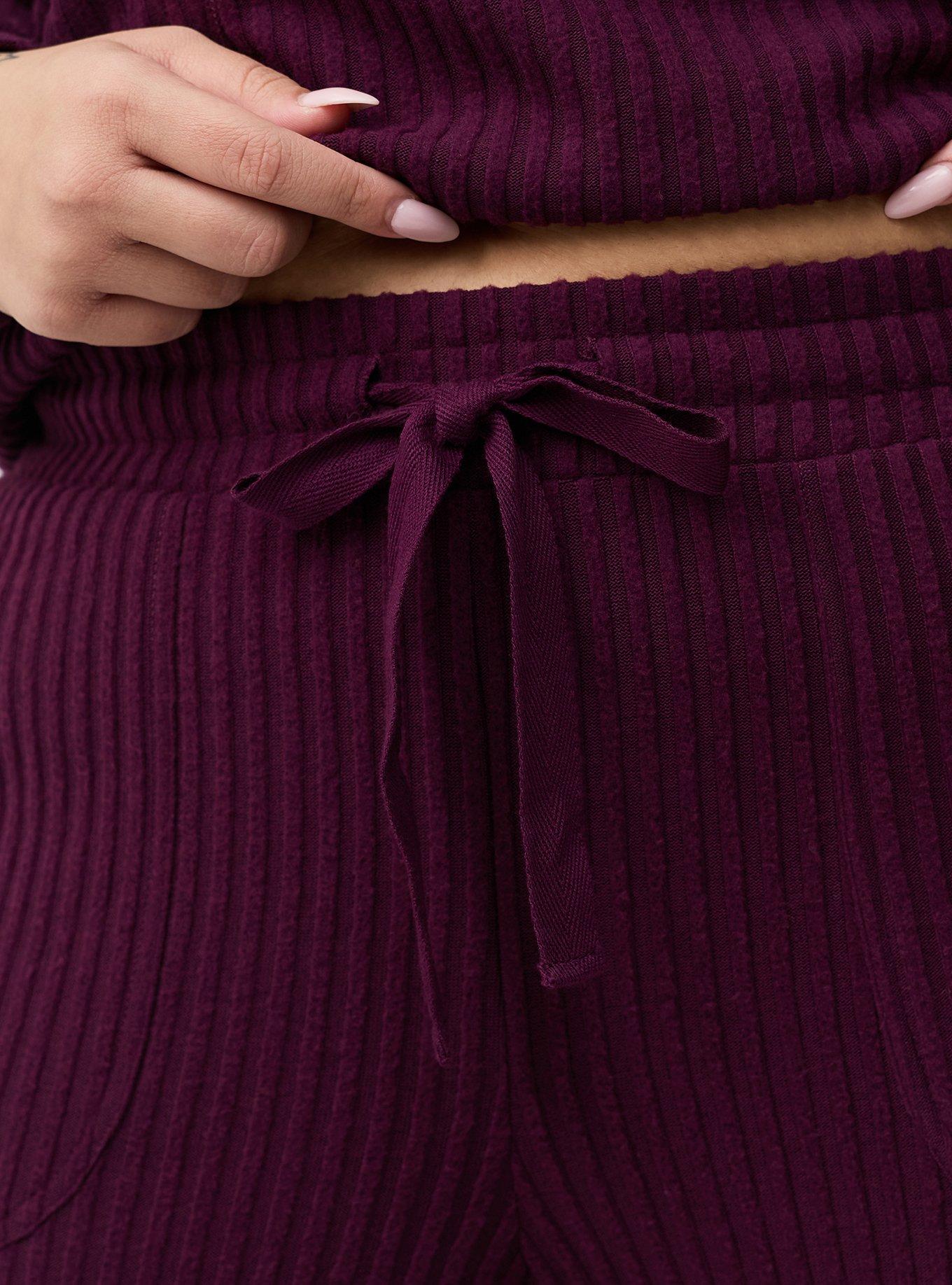 Super Soft Plush Rib Lounge Pant, POTENT PURPLE, alternate
