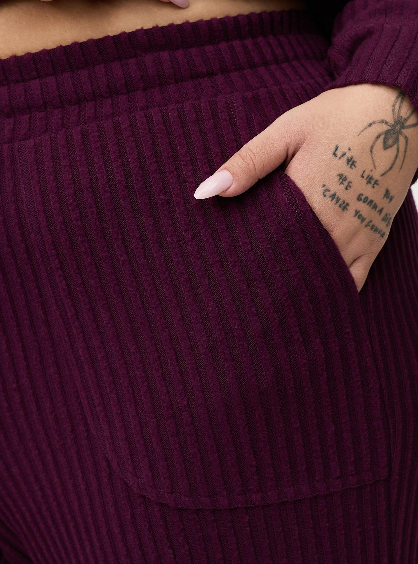 Super Soft Plush Rib Lounge Pant, POTENT PURPLE, alternate
