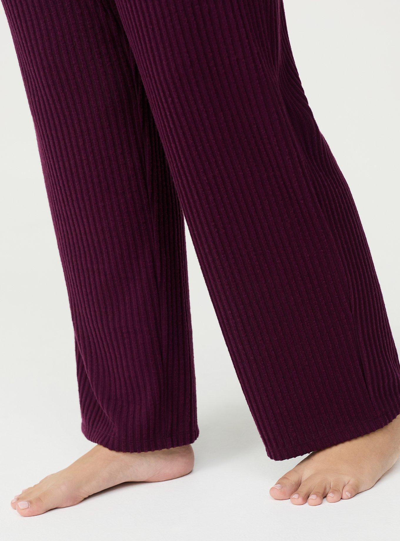 Super Soft Plush Rib Lounge Pant, POTENT PURPLE, alternate