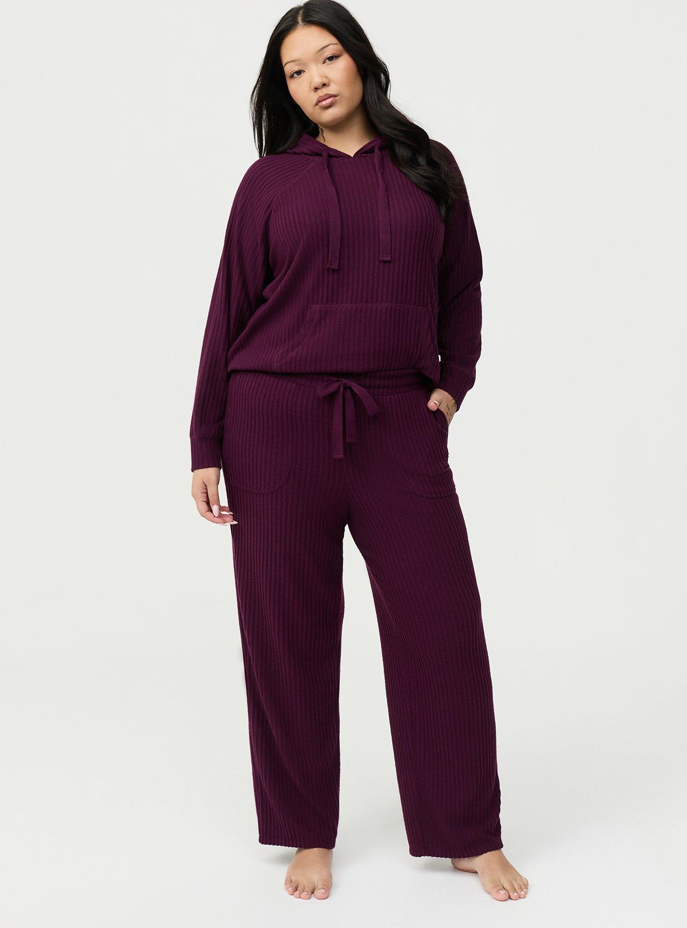 Plus Size Super Soft Plush Lounge Pant, POTENT PURPLE, hi-res