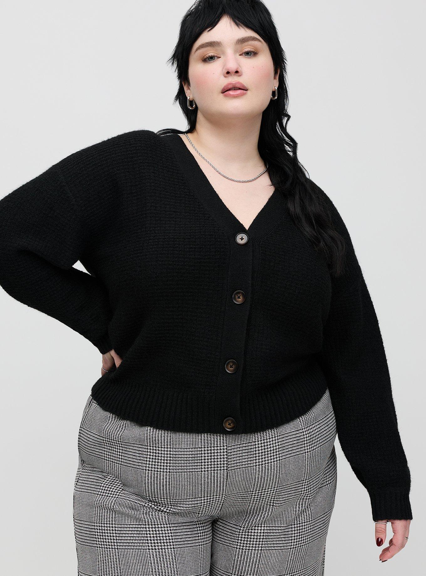 Drop Shoulder Textured Cardigan