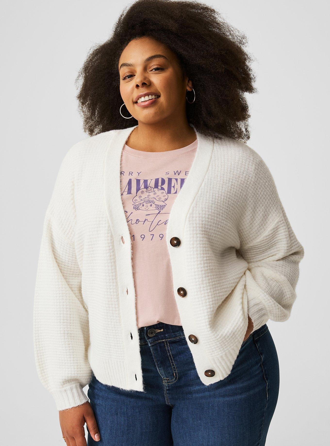 Drop Shoulder Textured Cardigan