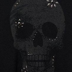 Skull Classic Fit Sweatshirt, DEEP BLACK, swatch