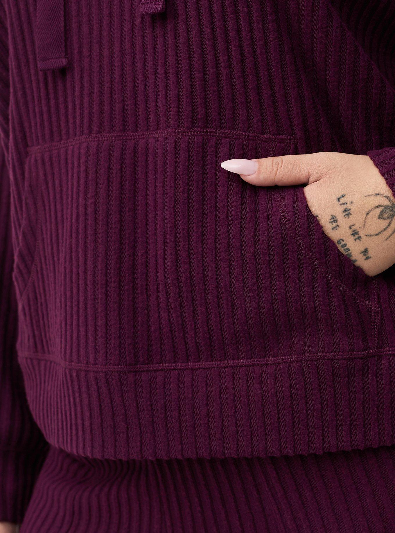 Super Soft Plush Rib Lounge Hoodie, POTENT PURPLE, alternate