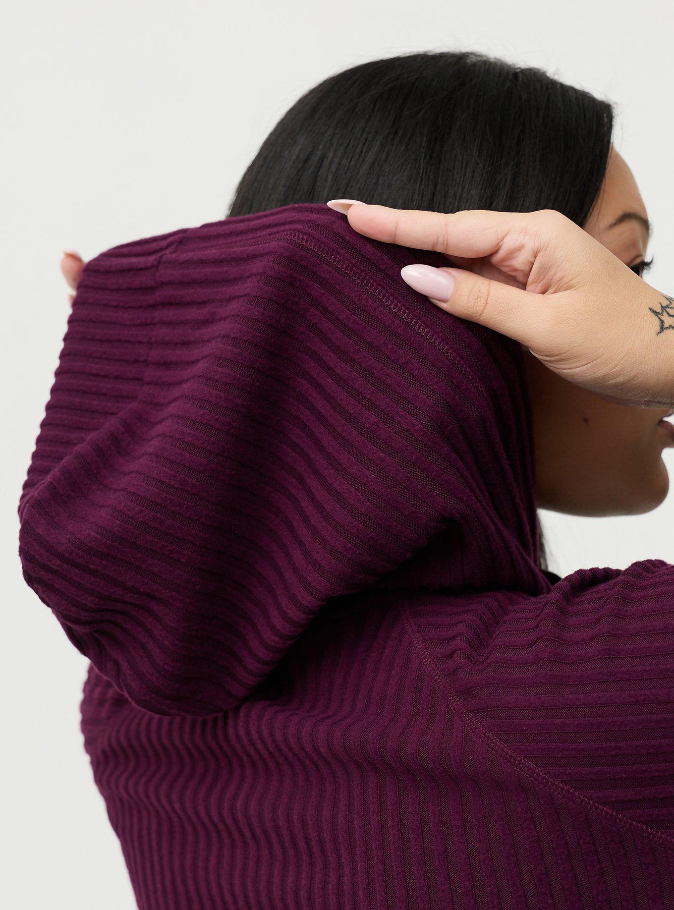 Super Soft Plush Rib Lounge Hoodie, POTENT PURPLE, alternate