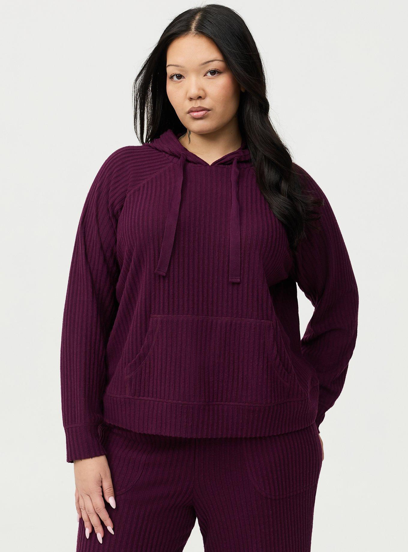 Plus Size - Super Soft Plush Rib Lounge Hoodie - Torrid