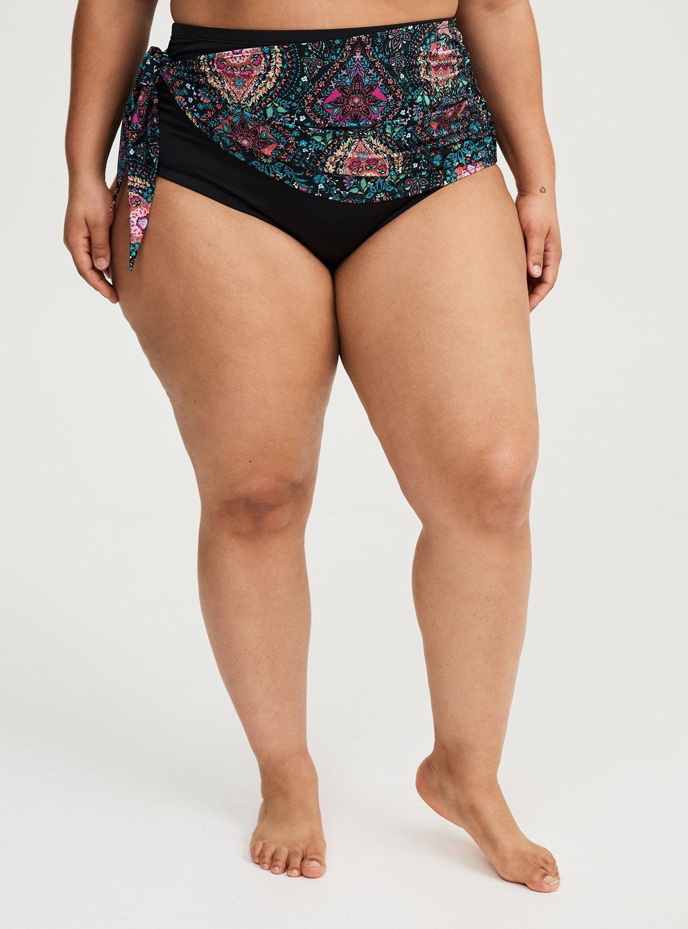 Asymmetrical Wrap Skirted Swim Brief