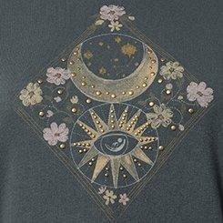 Celestial Relaxed Fit Cozy Fleece Hoodie, VINTAGE BLACK, swatch