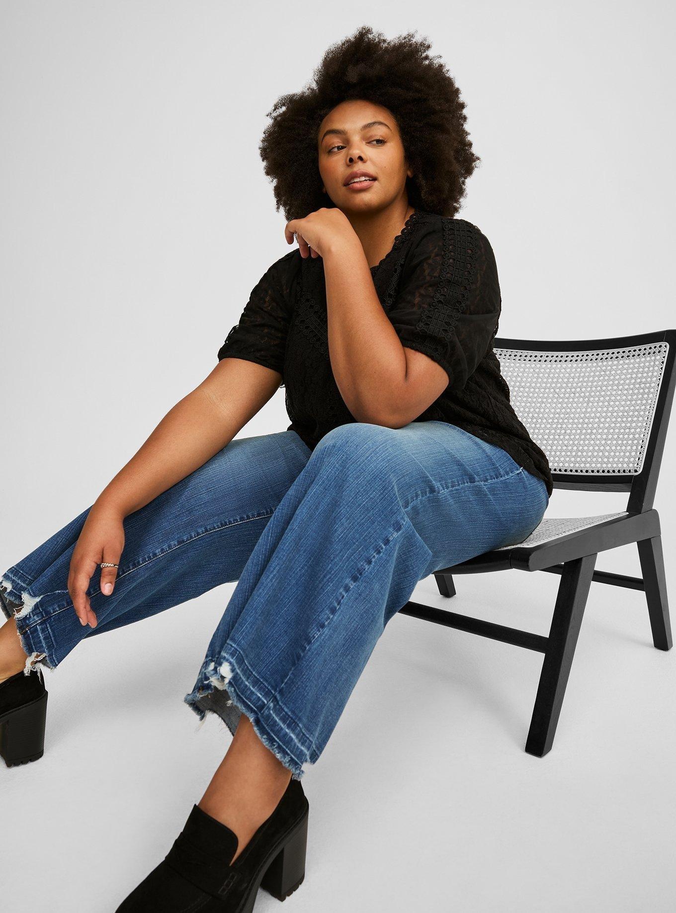 Lace Puff Short Sleeve Blouse 