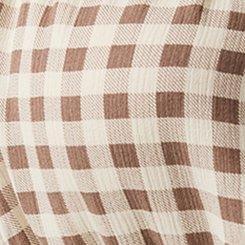 Plus Size Babydoll Tie Front Top, CASSA PLAID SANDSTONE, swatch