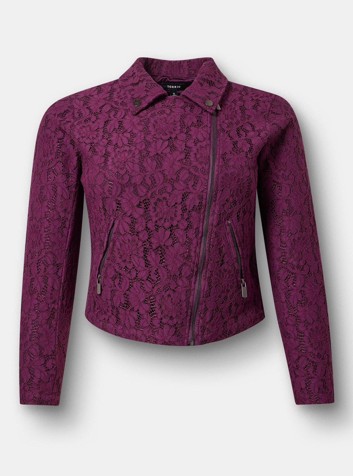 Plus Size - Crochet Lace Moto Jacket - Torrid