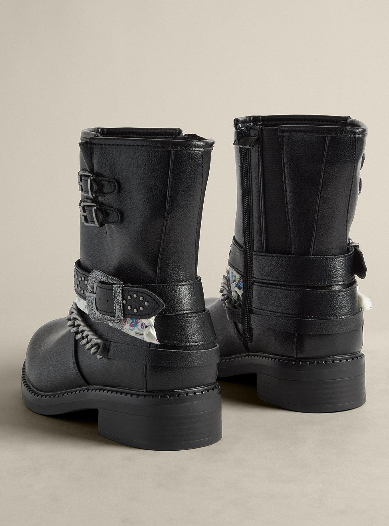 Buckle Chain Moto Bootie (WW)