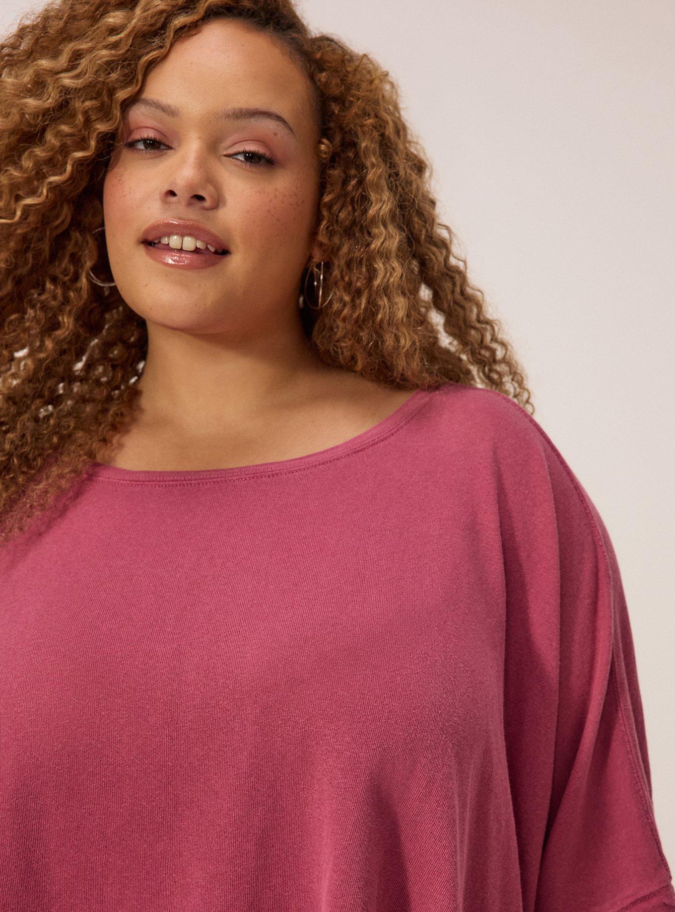 Festi Oversized Dolman Tee, RED VIOLET, alternate