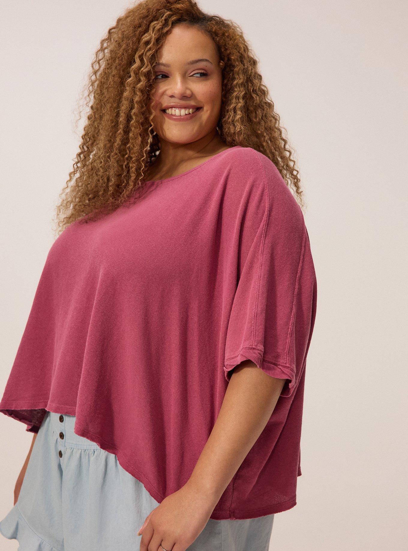 Festi Oversized Dolman Tee, RED VIOLET, alternate