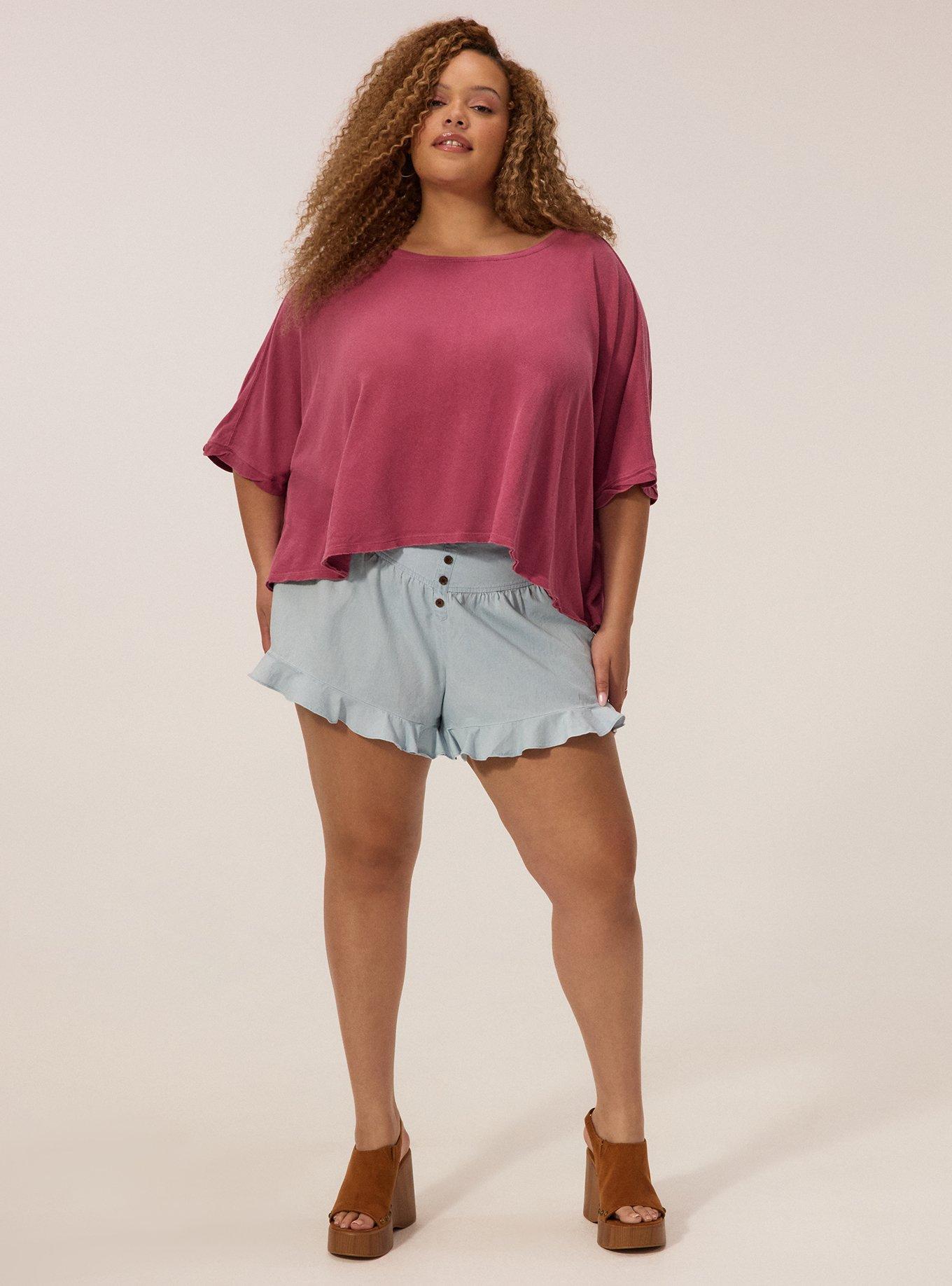 Festi Oversized Dolman Tee, RED VIOLET, alternate