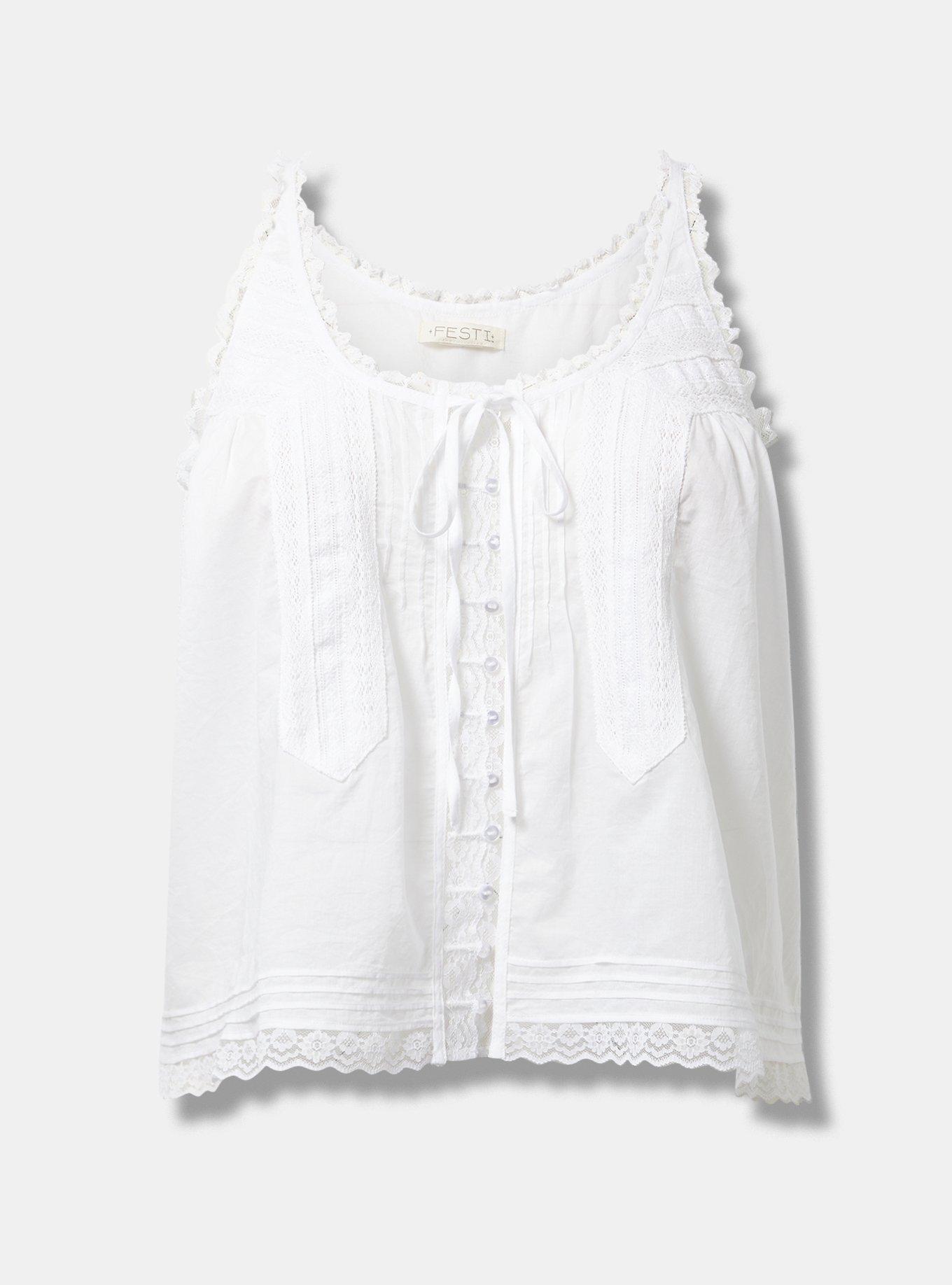 Plus Size - Festi Lace Tie-Front Tank - Torrid