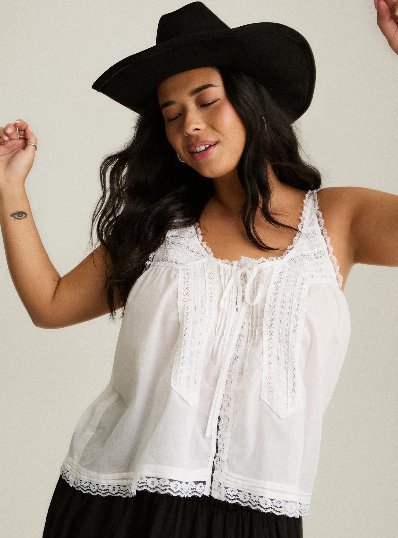 Plus Size - Festi Lace Tie-Front Tank - Torrid