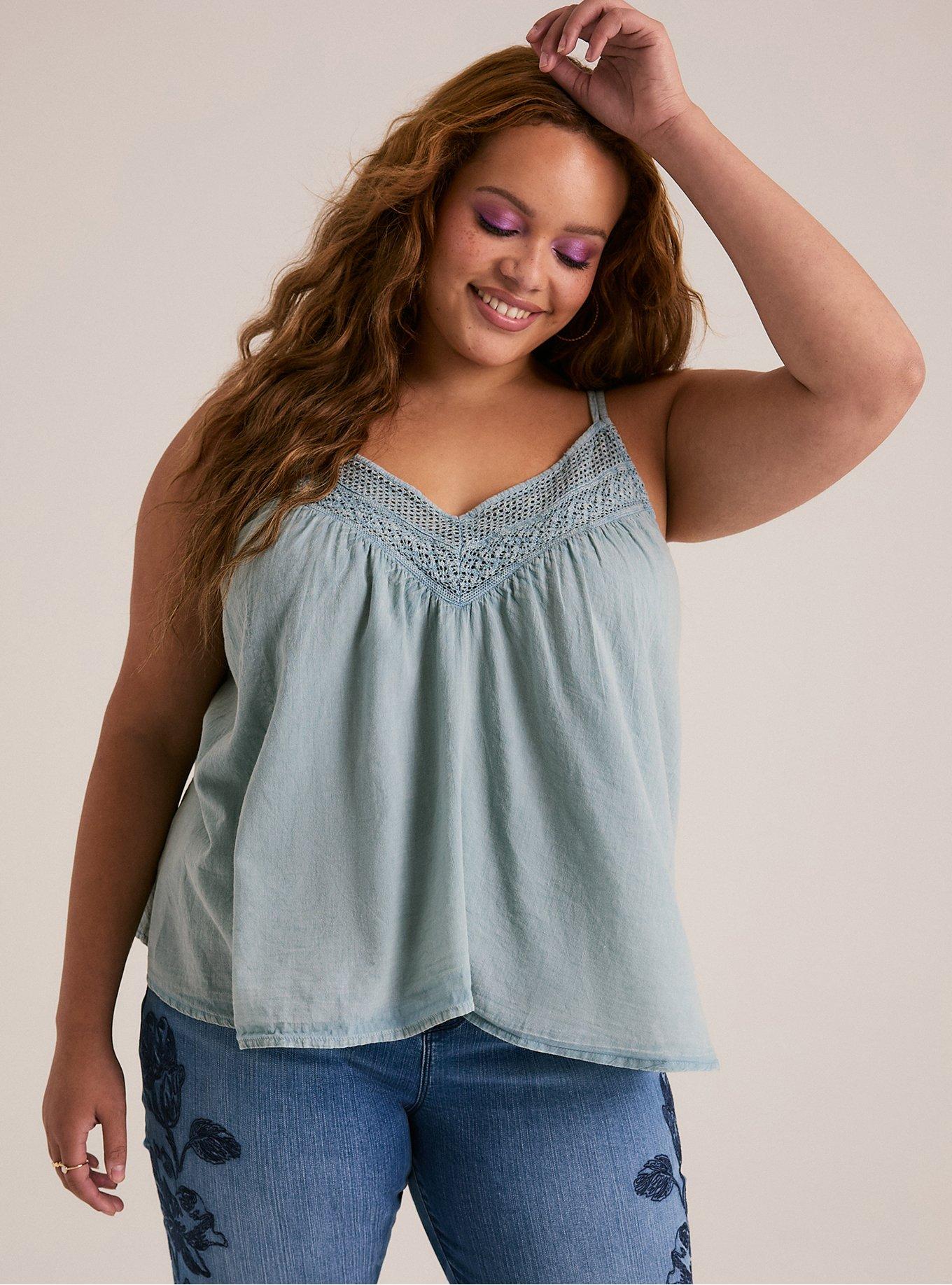 Festi Cotton Gauze Crochet Cami, ARONA, hi-res