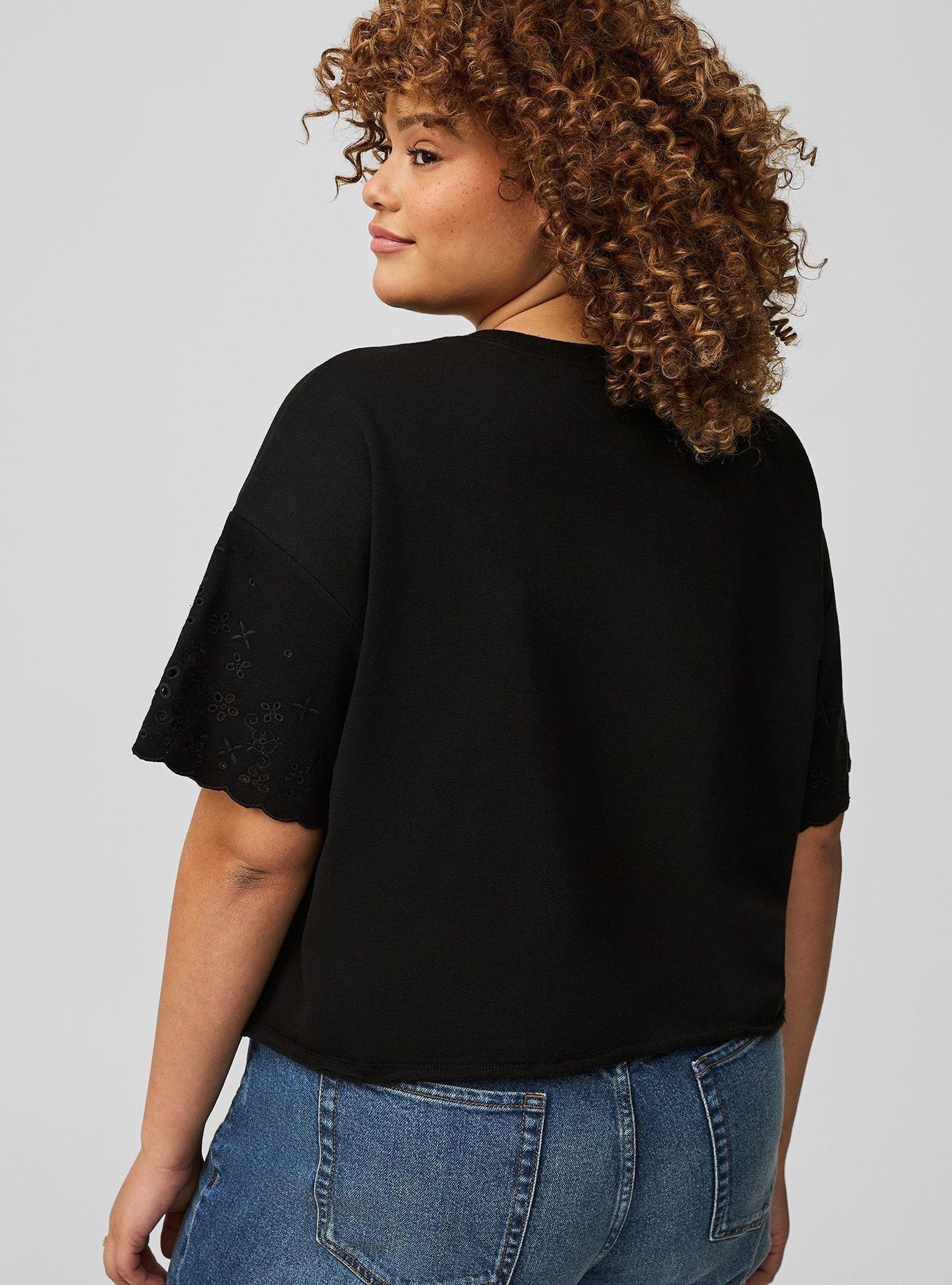 Drop-Shoulder Crop Crew Tee