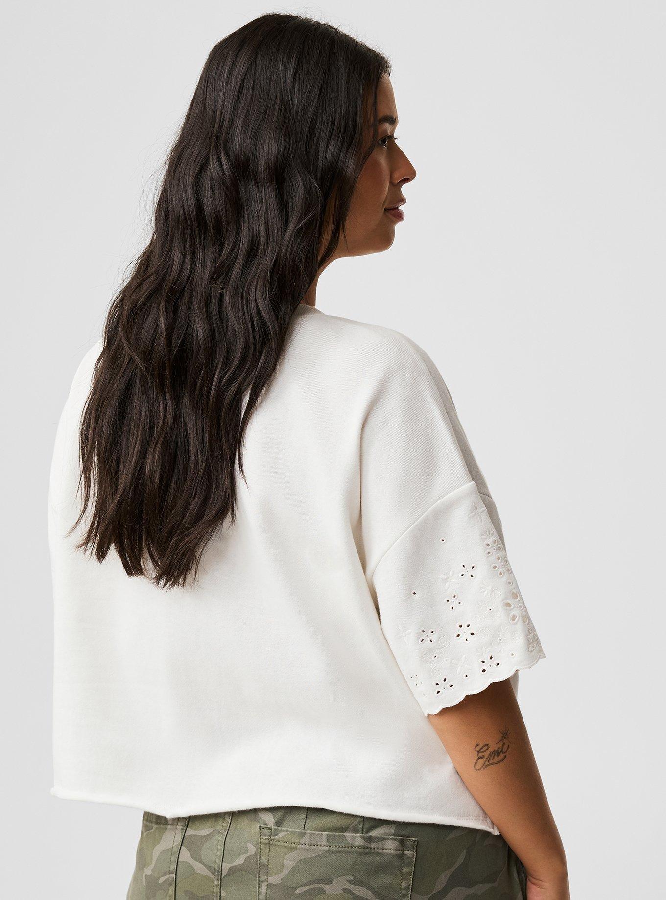 Drop-Shoulder Crop Crew Tee