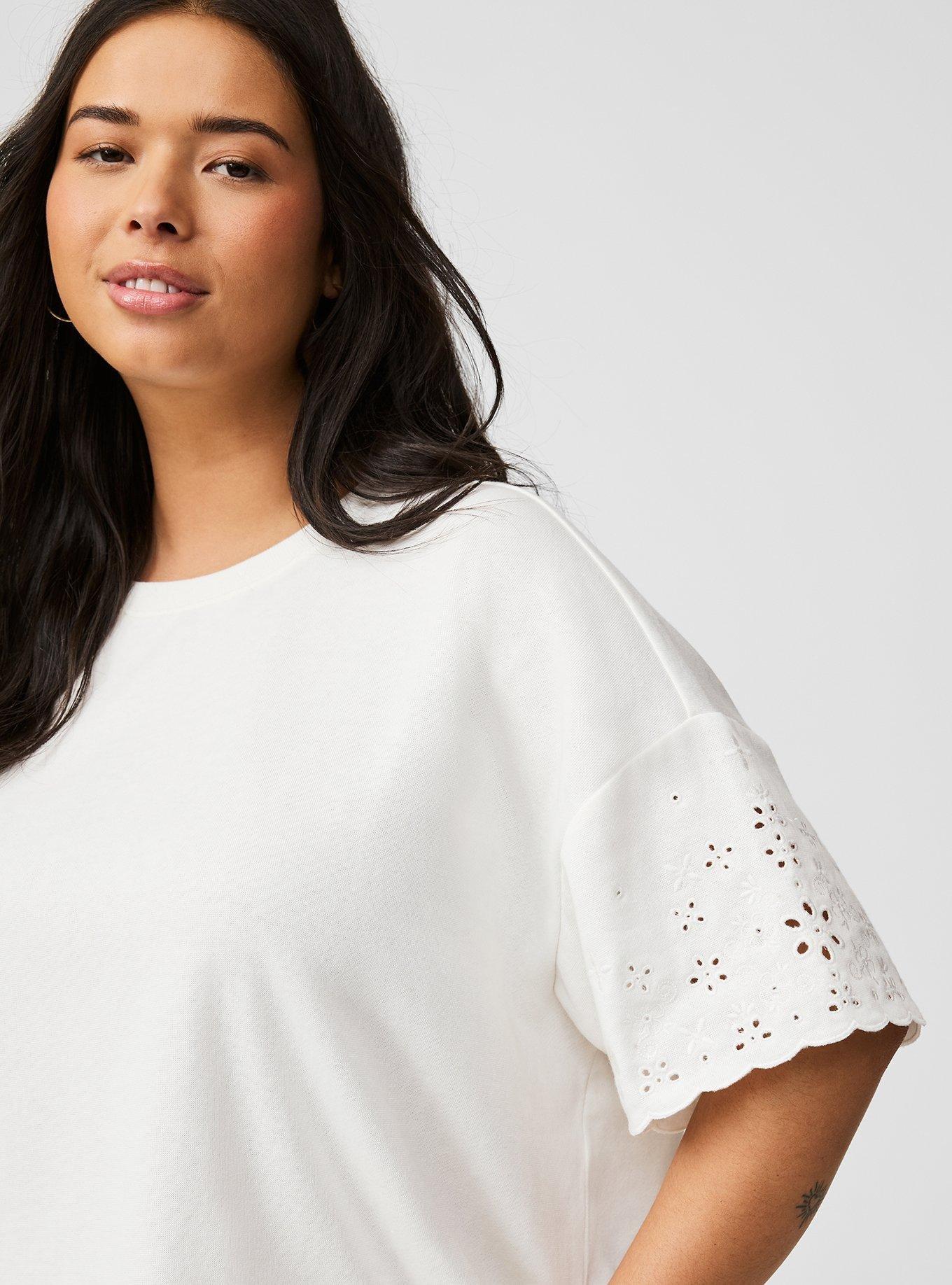 Drop-Shoulder Crop Crew Tee