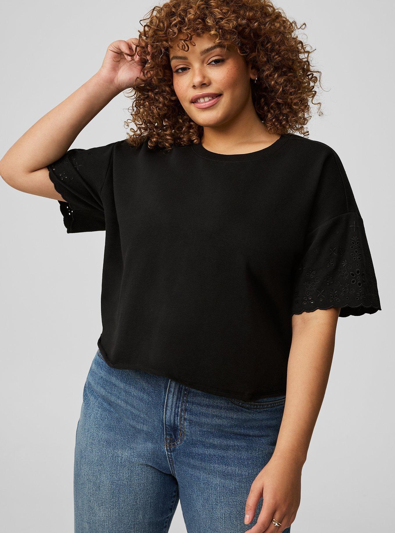 Drop-Shoulder Crop Crew Tee