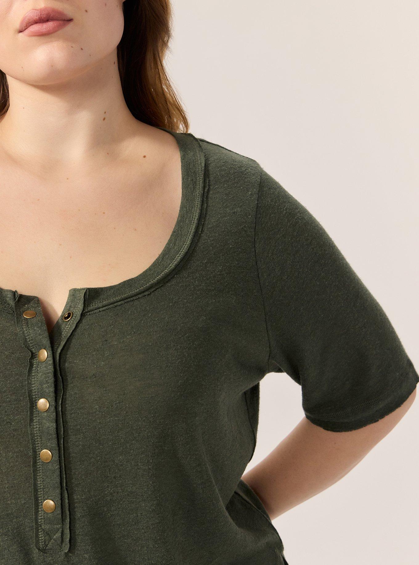 Festi Relaxed Linen Henley, DEEP DEPTHS, alternate