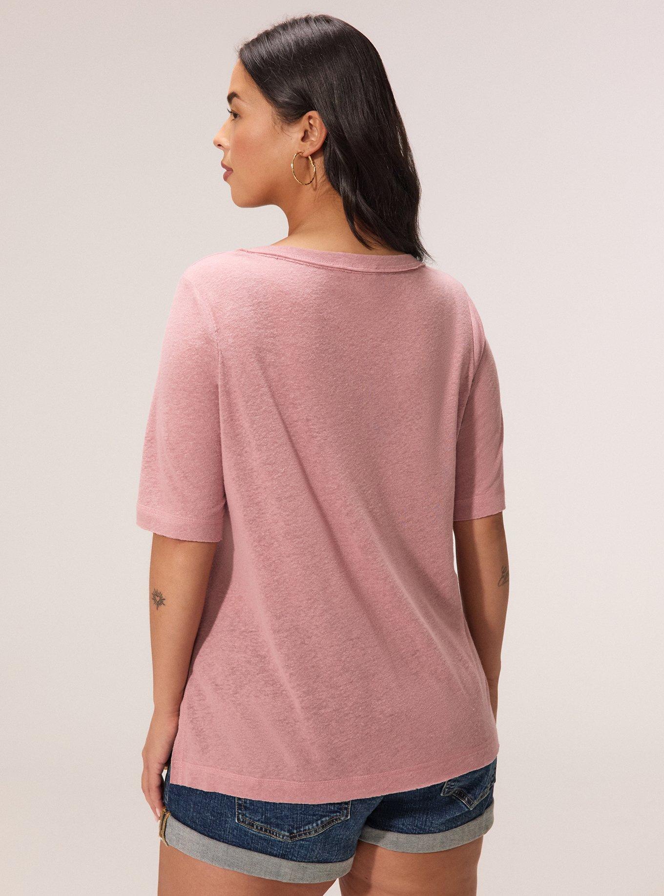 FESTI LINEN BLEND SCOOP NECK RELAXED HENLEY, WOODROSE, alternate