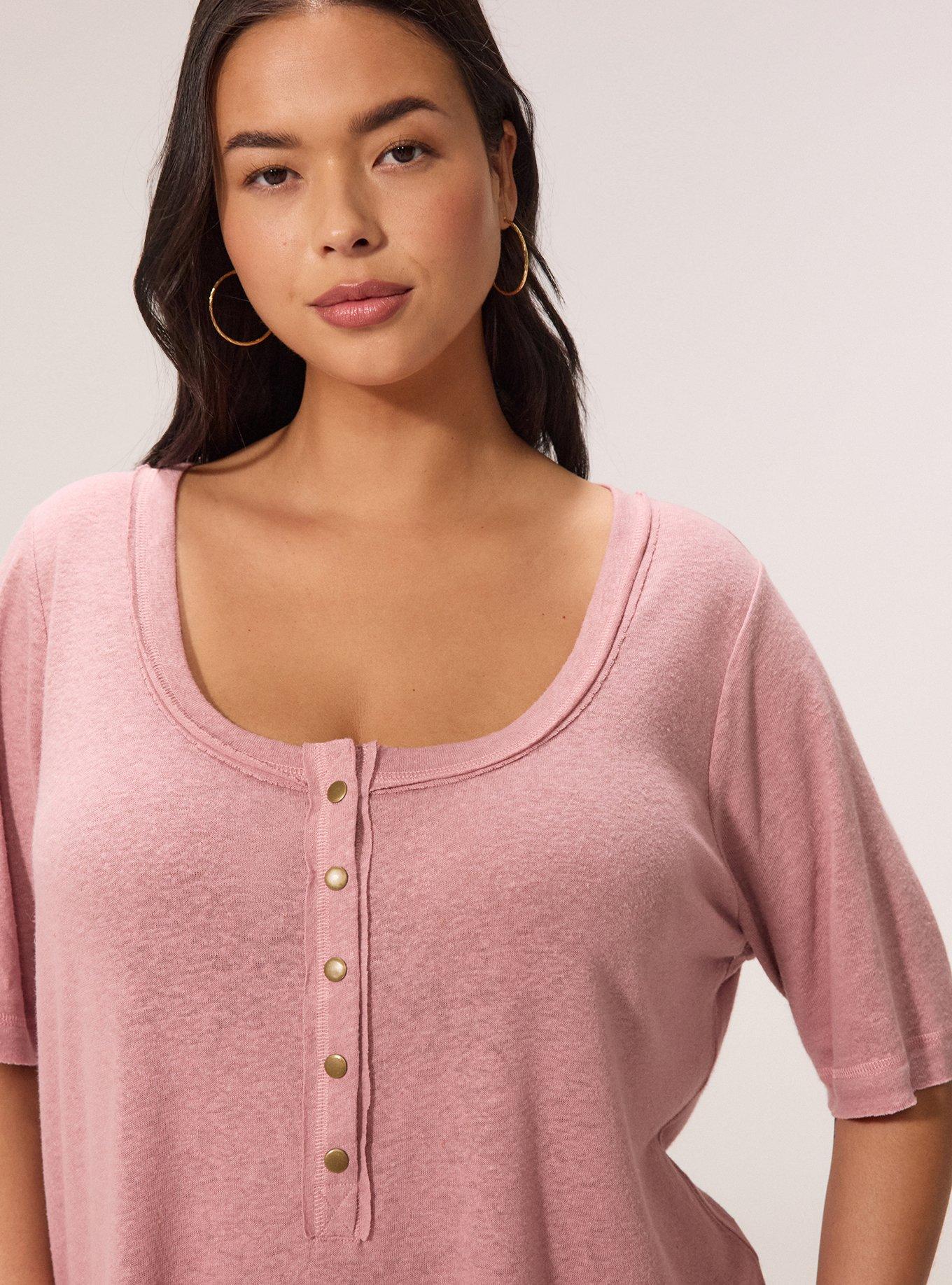 FESTI LINEN BLEND SCOOP NECK RELAXED HENLEY, WOODROSE, alternate