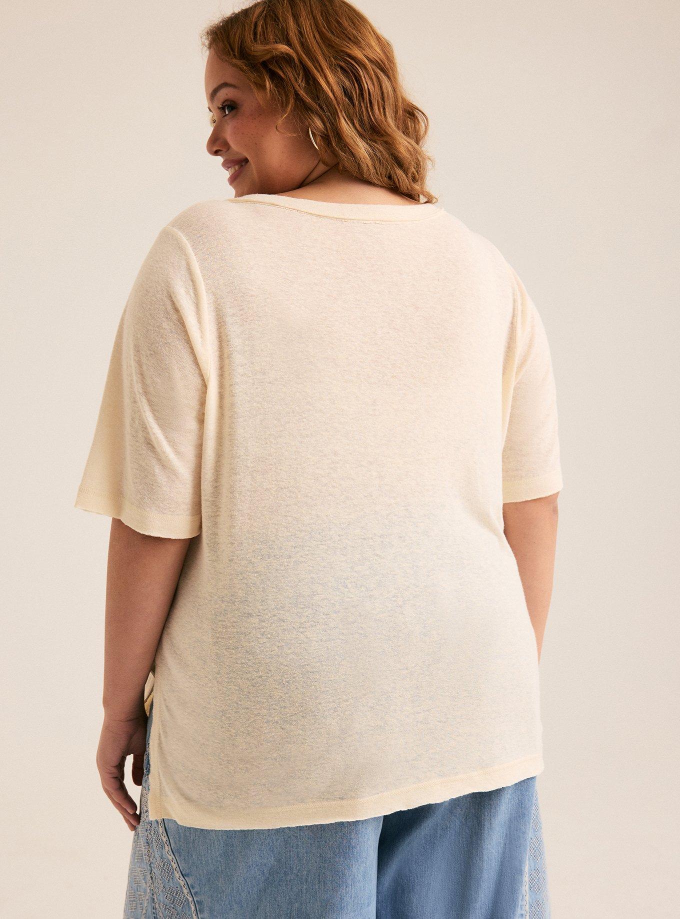 Festi Relaxed Linen Henley, WHITE SWAN, alternate