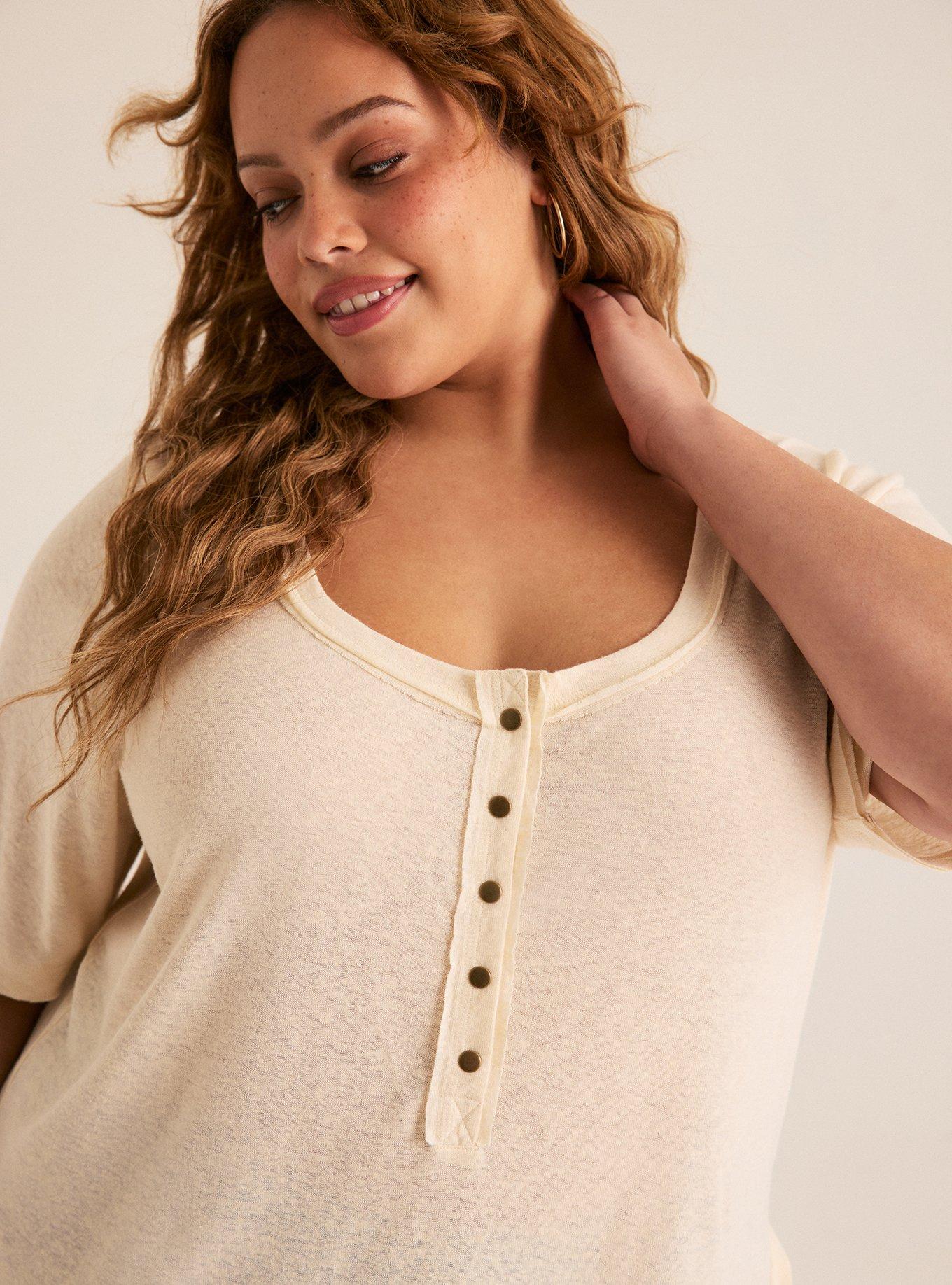 Festi Relaxed Linen Henley, WHITE SWAN, alternate