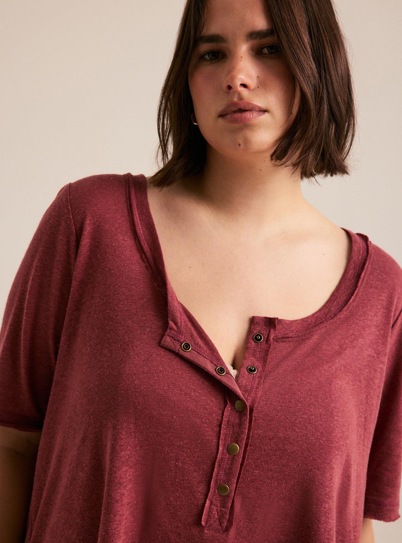 Festi Relaxed Linen Henley, APPLE BUTTER, alternate