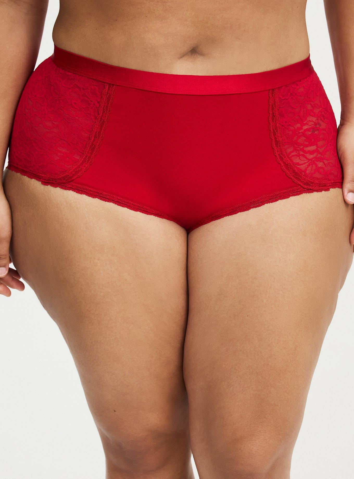 Cotton Mid-Rise Brief Panty, JESTER RED, alternate