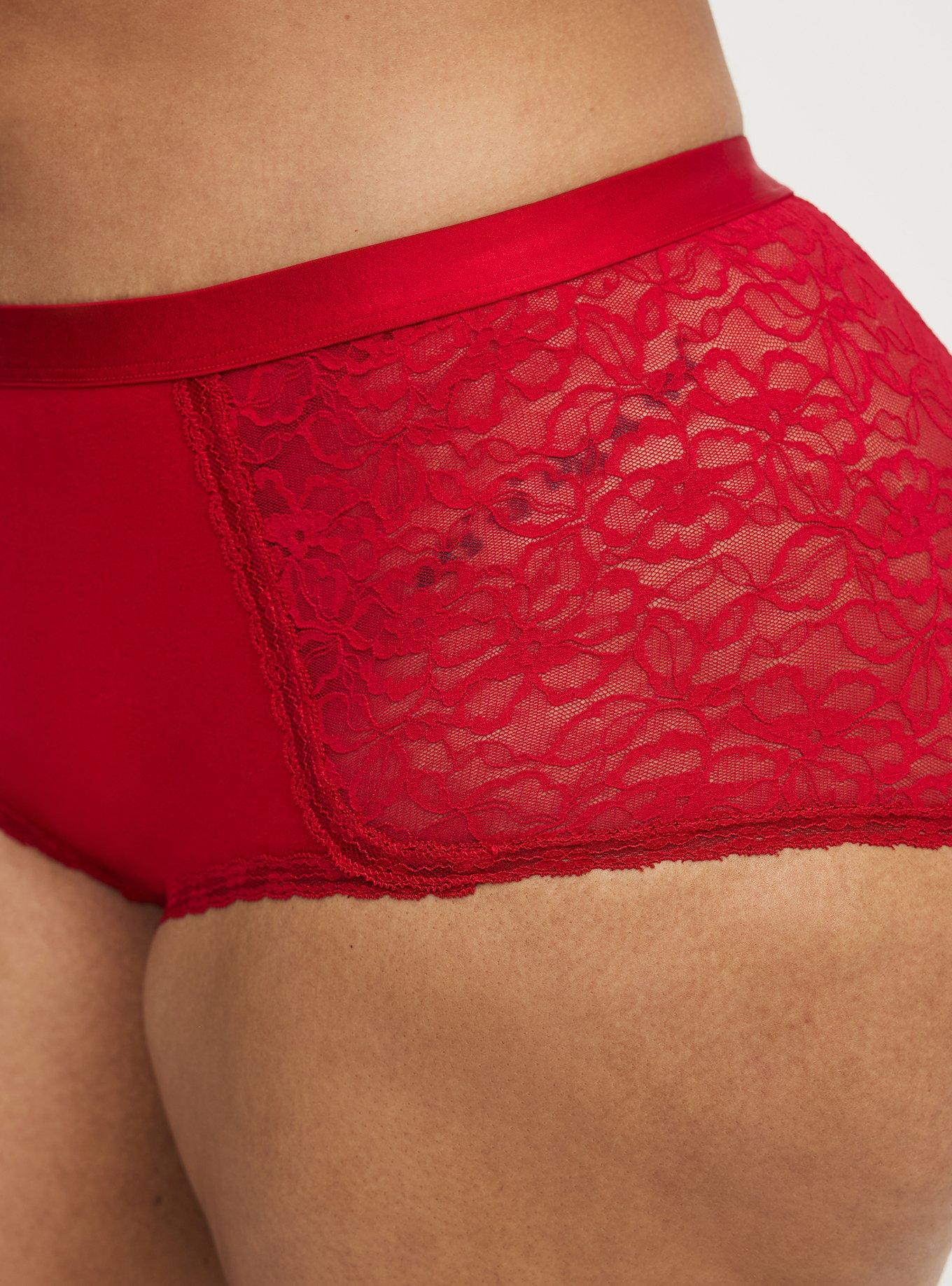 Cotton Mid-Rise Brief Panty, JESTER RED, alternate