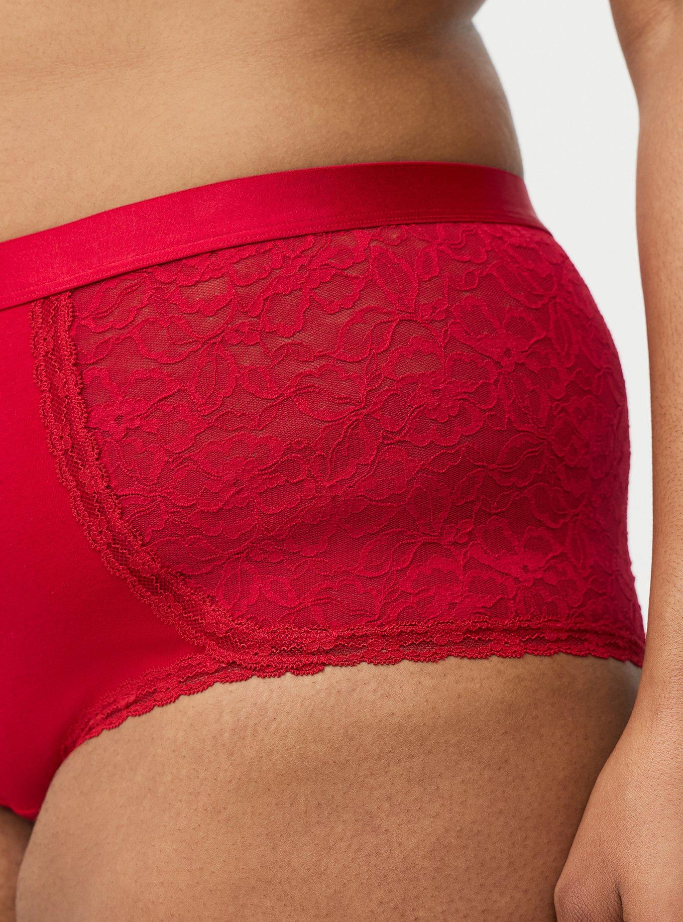 Cotton Mid-Rise Brief Panty, JESTER RED, alternate