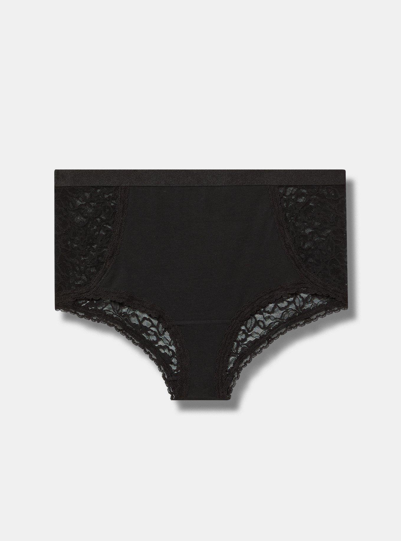 Cotton Mid-Rise Brief Panty, RICH BLACK, hi-res