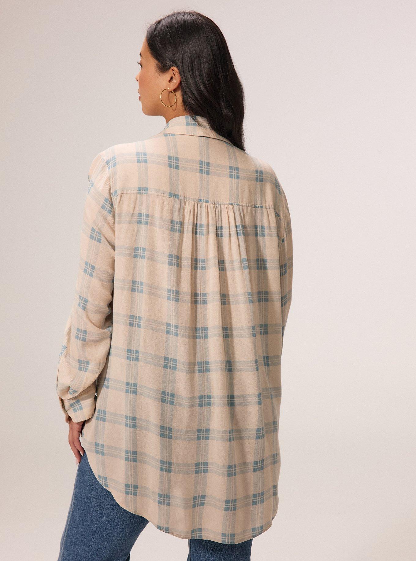 Festi Relaxed Popover Tunic, SONA PLAID BLUE, alternate