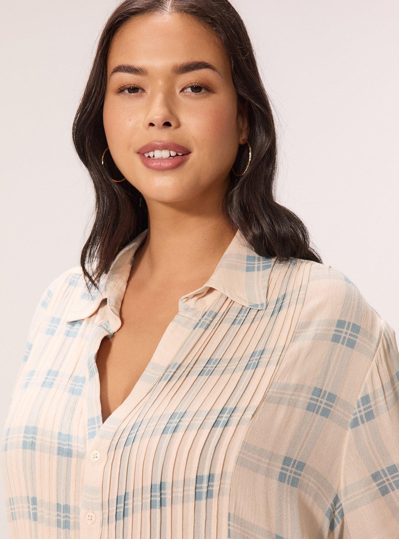 Festi Relaxed Popover Tunic, SONA PLAID BLUE, alternate