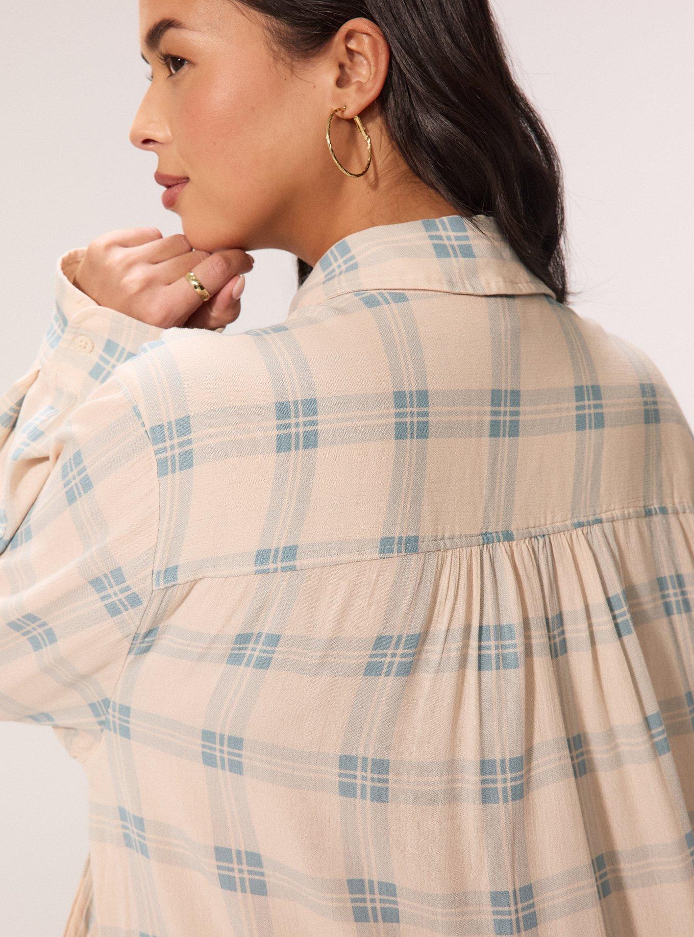 Festi Relaxed Popover Tunic, SONA PLAID BLUE, alternate