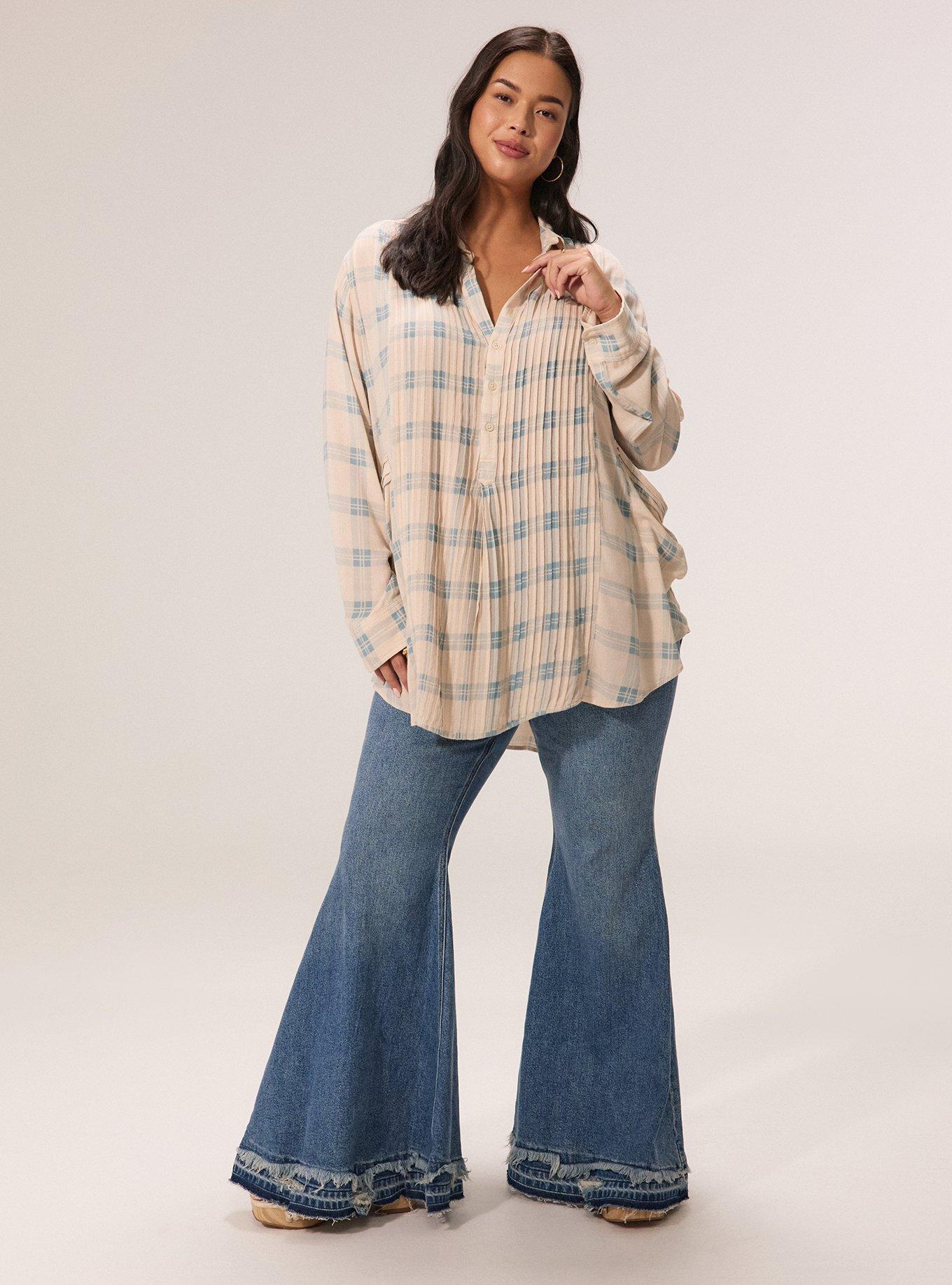 Festi Relaxed Popover Tunic, SONA PLAID BLUE, alternate