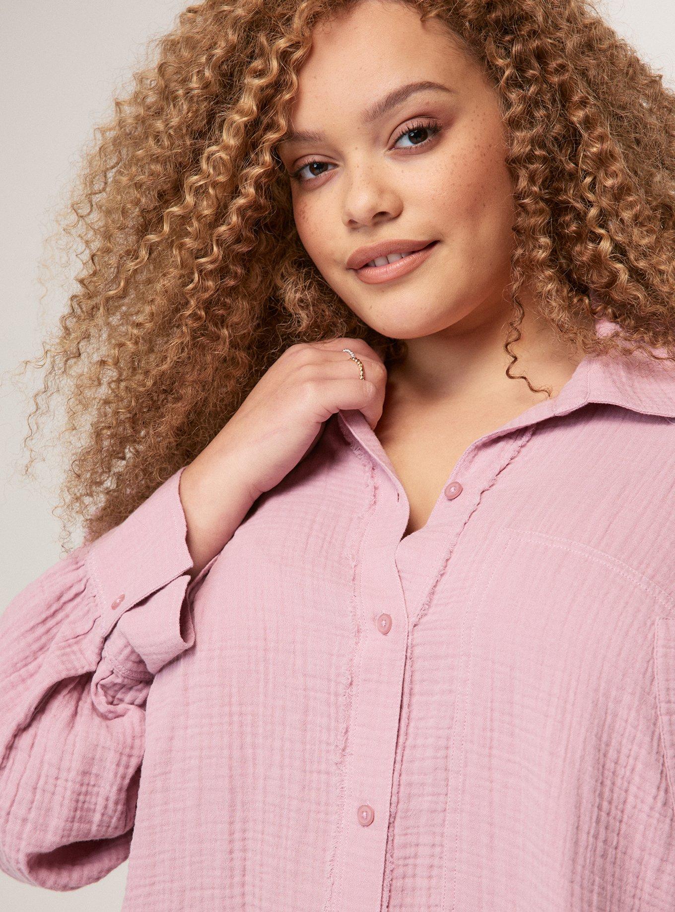 Festi Cotton Button-Up Relaxed Tunic, MAUVE SHADOWS, alternate