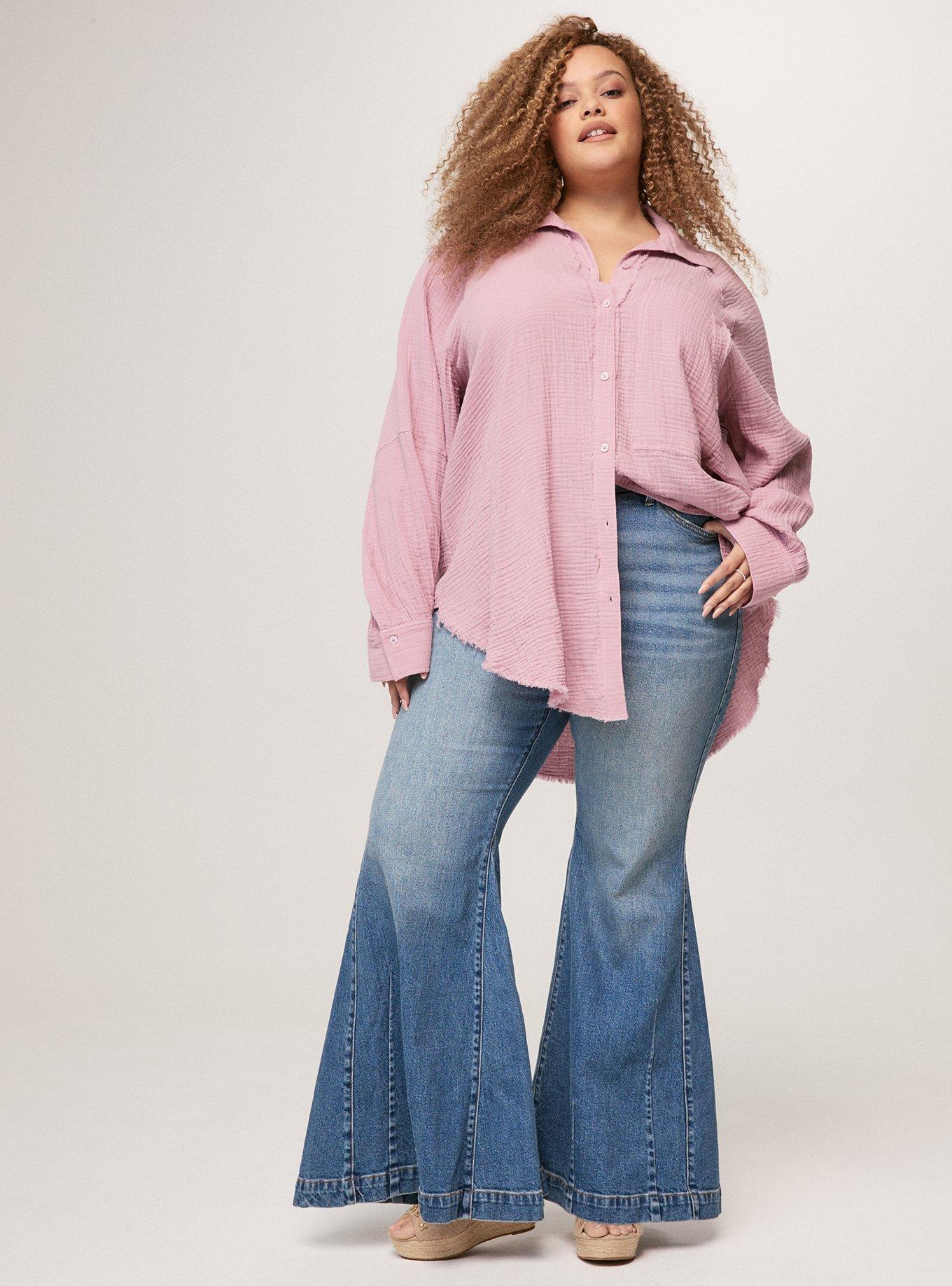 Festi Cotton Button-Up Relaxed Tunic, MAUVE SHADOWS, alternate